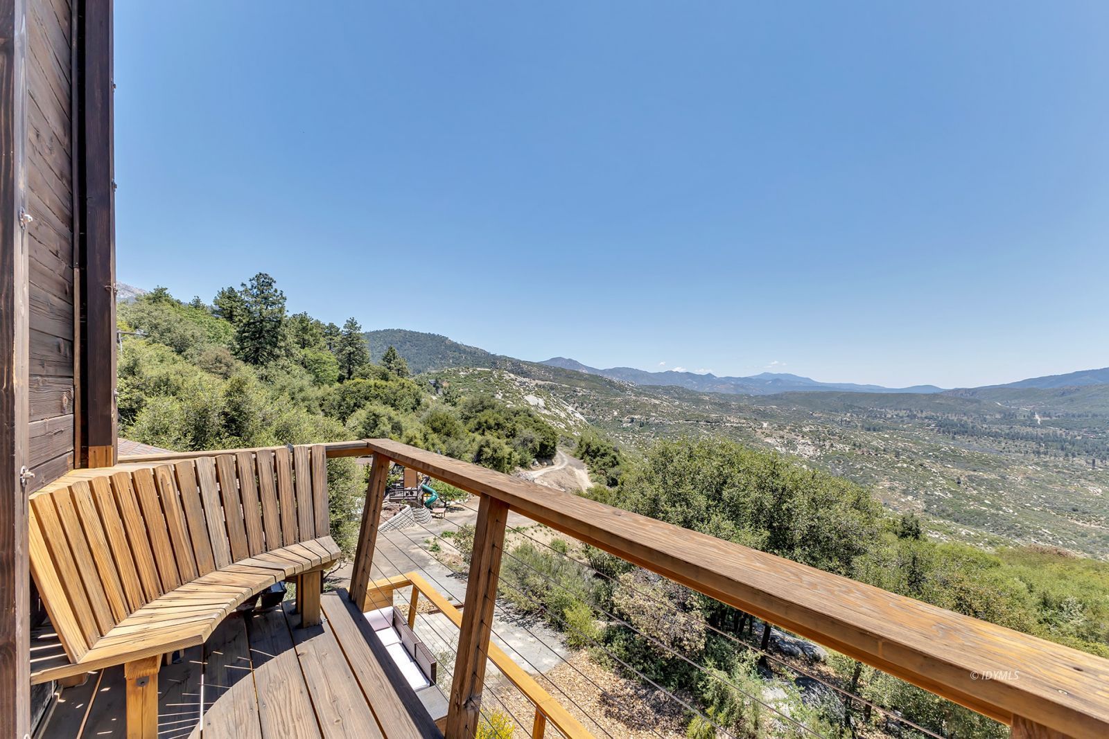 Idyllwild — cabin deck view, San Jacinto Mountains